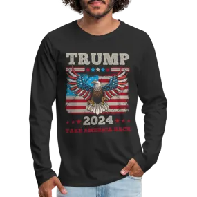 Trump 2024 Take America Back (Flag & Eagle) Men's Premium Long Sleeve T-Shirt
