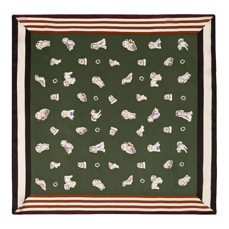 Various Fashionable Printed Square Silk Hair Scarf Head Scarf