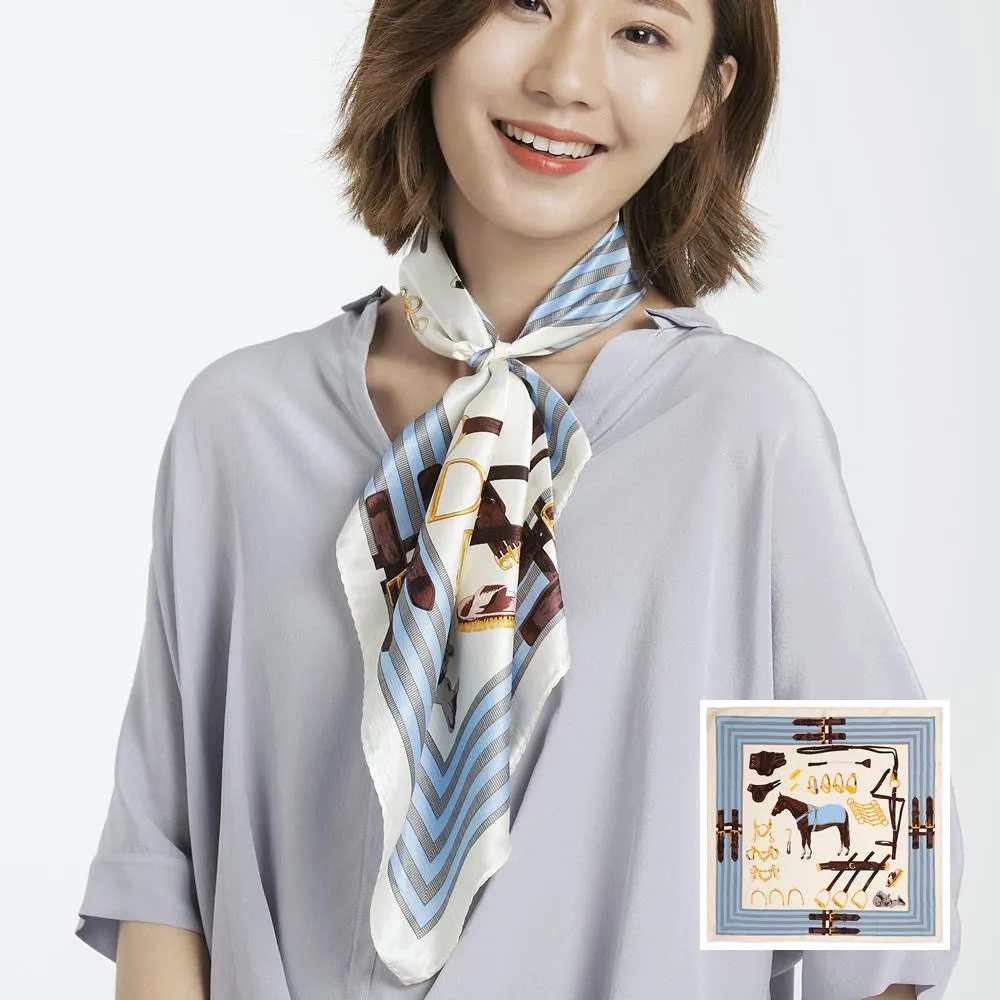 Various Fashionable Printed Square Silk Hair Scarf Head Scarf