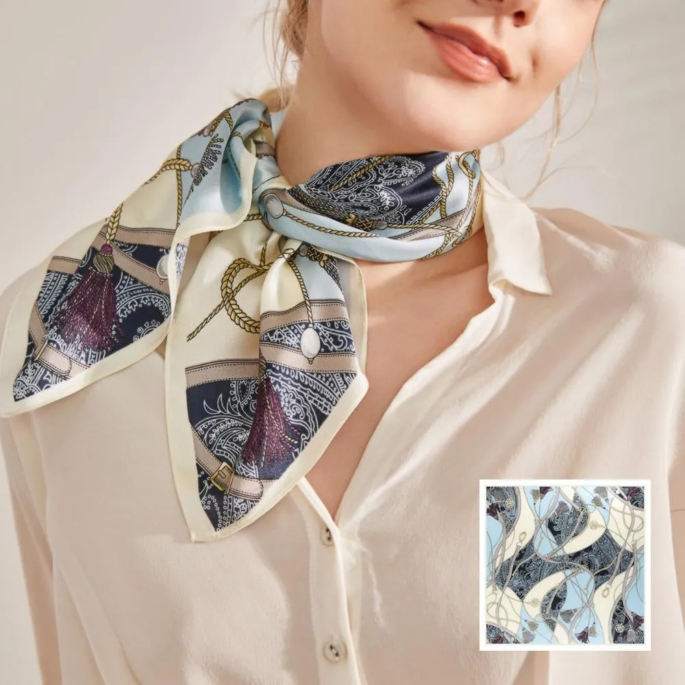 Various Fashionable Printed Square Silk Hair Scarf Head Scarf