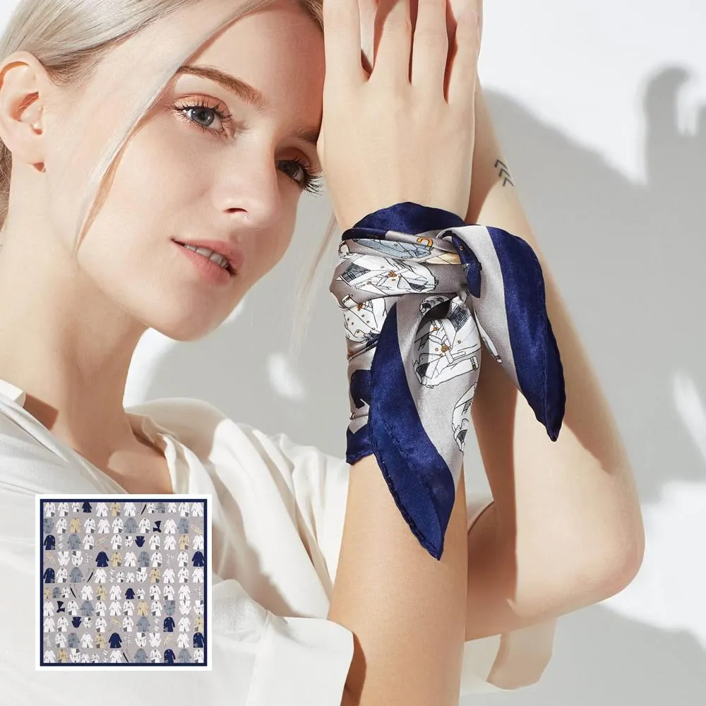 Various Fashionable Printed Square Silk Hair Scarf Head Scarf