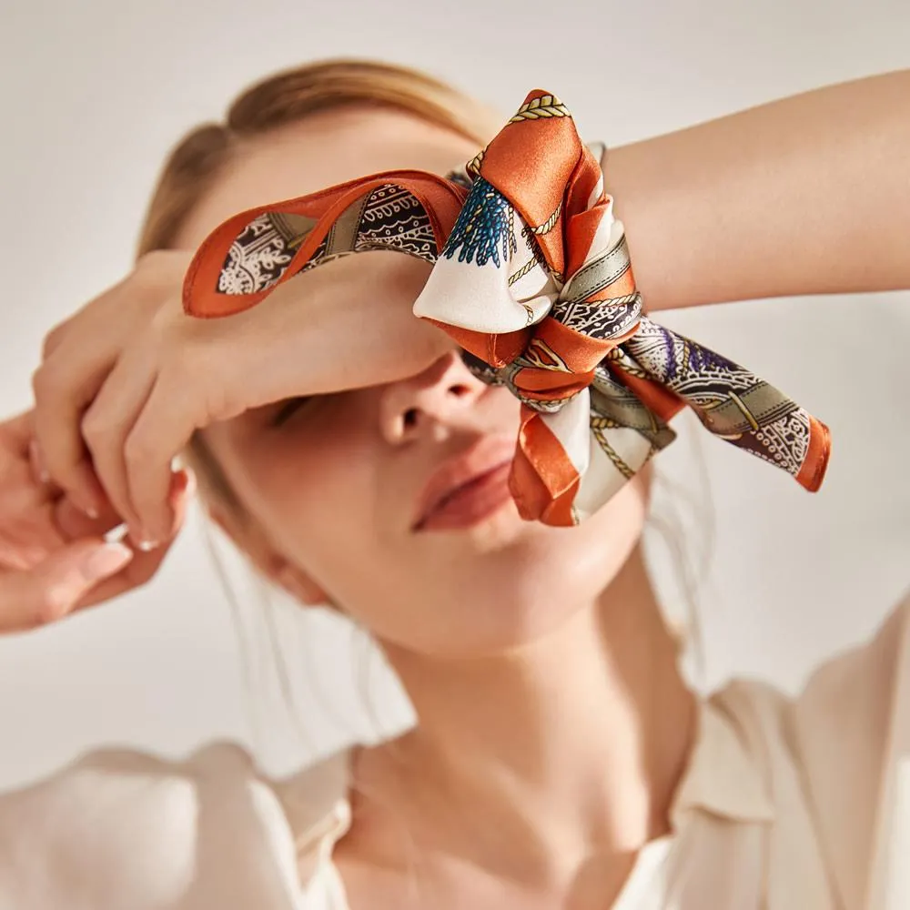 Various Fashionable Printed Square Silk Hair Scarf Head Scarf