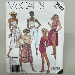 Vintage MCCALL'S Pattern, Misses' Jumpsuit, Romper & Skirt (PMC3183)