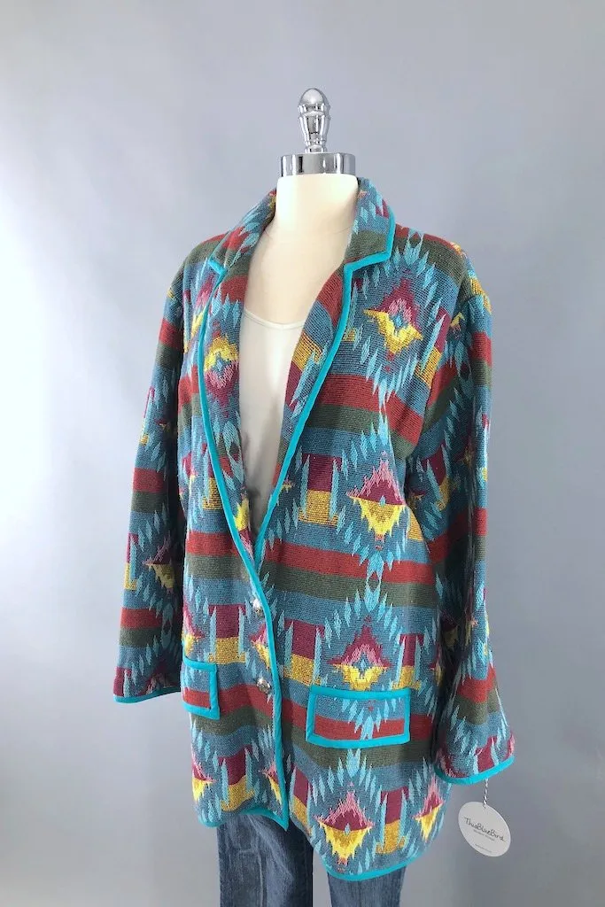 Vintage Turquoise Southwest Blazer