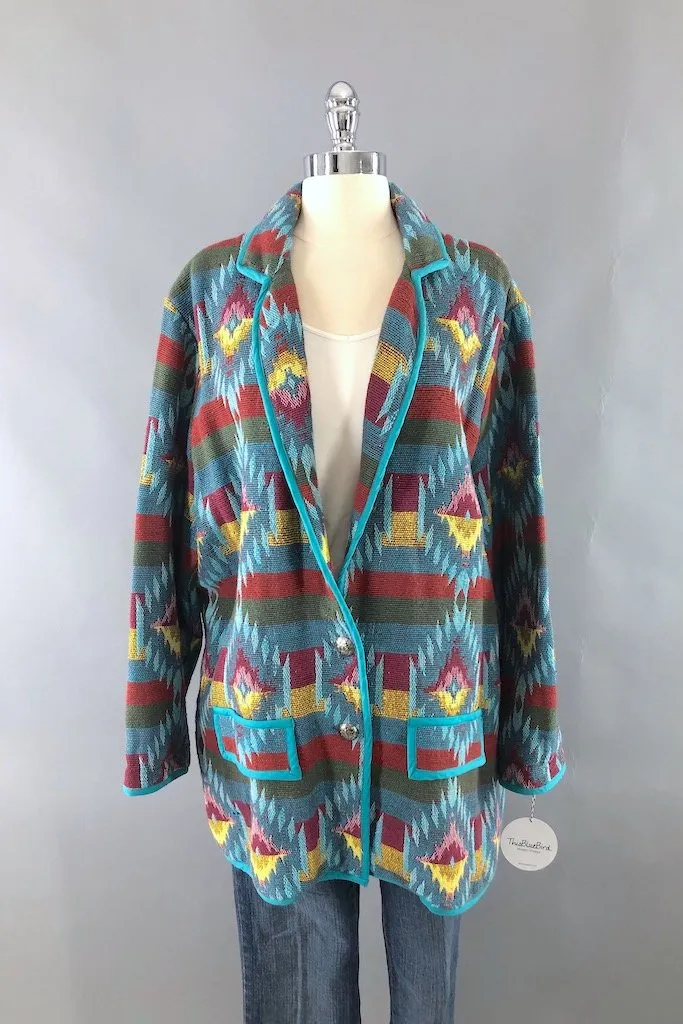 Vintage Turquoise Southwest Blazer