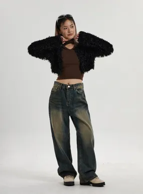 Vintage Washing Wide Leg Denim Pants CN14