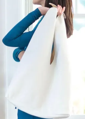 WHITE Italian Cashmere OVER THE SHOULDER BAG