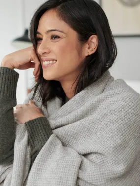 White   Warren - Cashmere Thermal Wrap in Misty Grey Heather