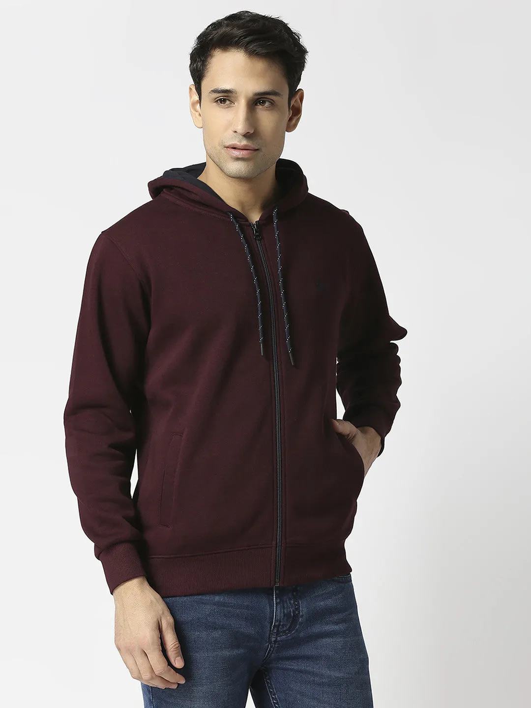 Wine Full Zip Fleece Hoodie