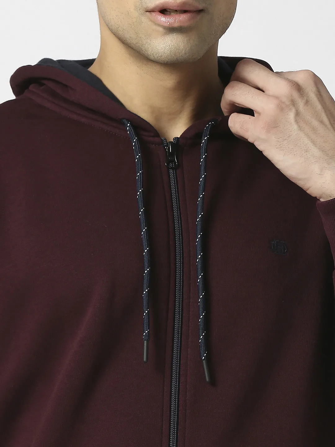 Wine Full Zip Fleece Hoodie