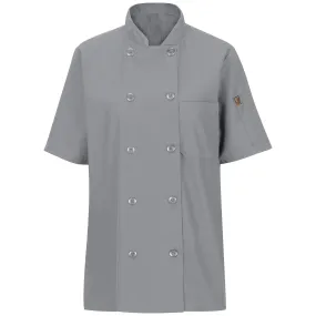 Women's Short Sleeve Chef Coat with OilBlok   MIMIX 045X - Grey