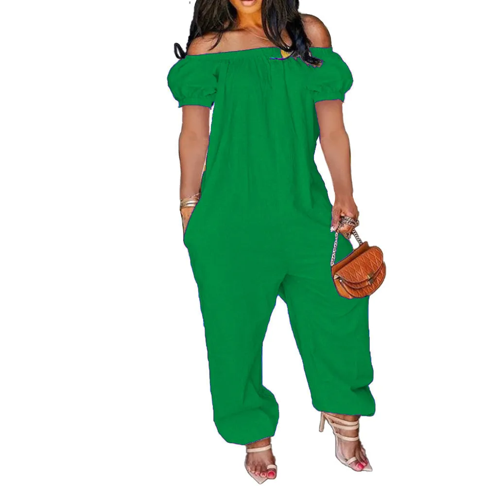 Women's Short-Sleeved Loose Jumpsuit (CL9886)