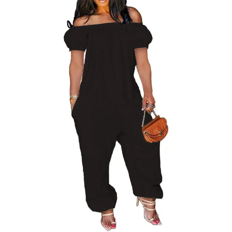 Women's Short-Sleeved Loose Jumpsuit (CL9886)