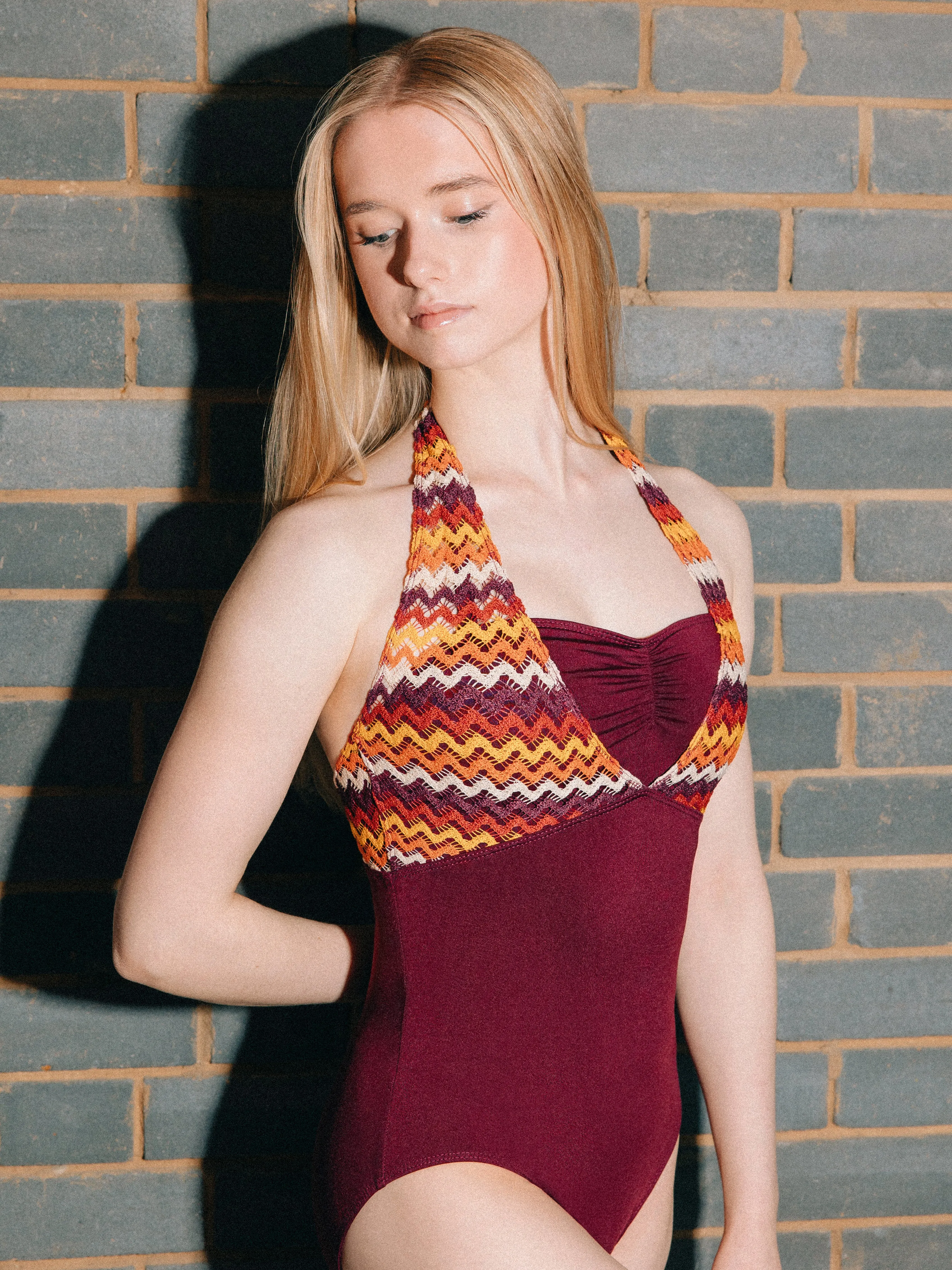 Woodstock Pinch Front Halter Leotard