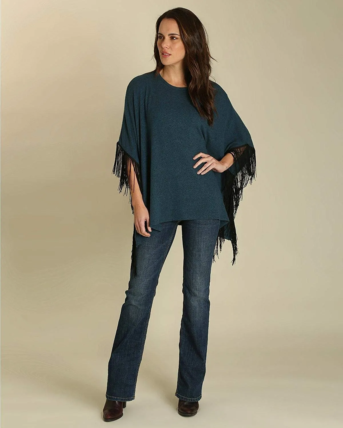 Wrangler Women's Fringe Poncho - Lwk419q
