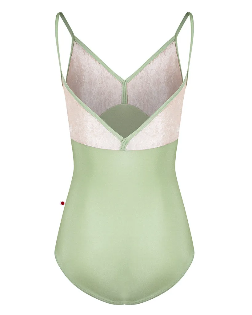 Yumiko Daria with Velvet V-Front & Back Camisole Leotard - Womens - Ginko / Misty Rose
